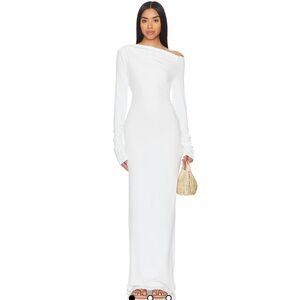 SNDYS Elegant White Long Sleeve Dress